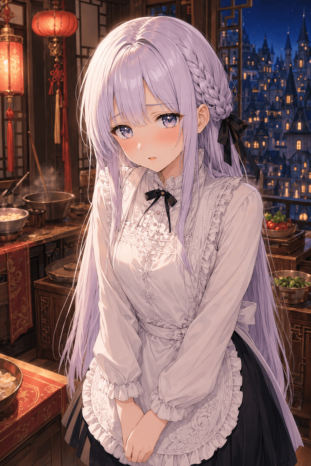 エプロン姿で恥じらうティスリ